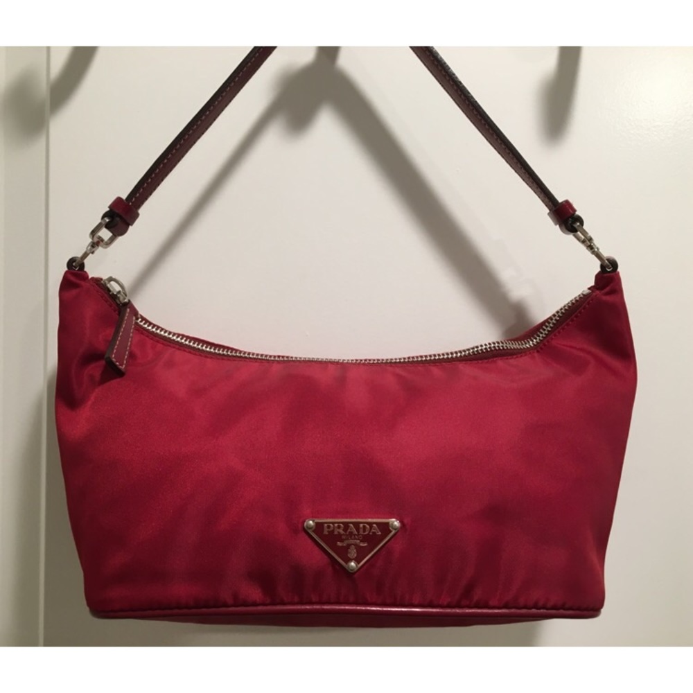 Prada Leather trimmed Tessuto Hobo